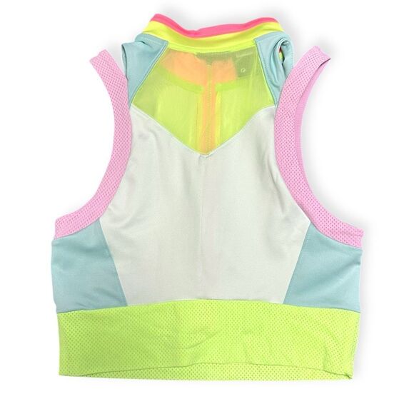 JORDAN Women’s Ghost Green Light Arctic Pink Light Dew Heatwave Printed Crop Top - Picture 3 of 8